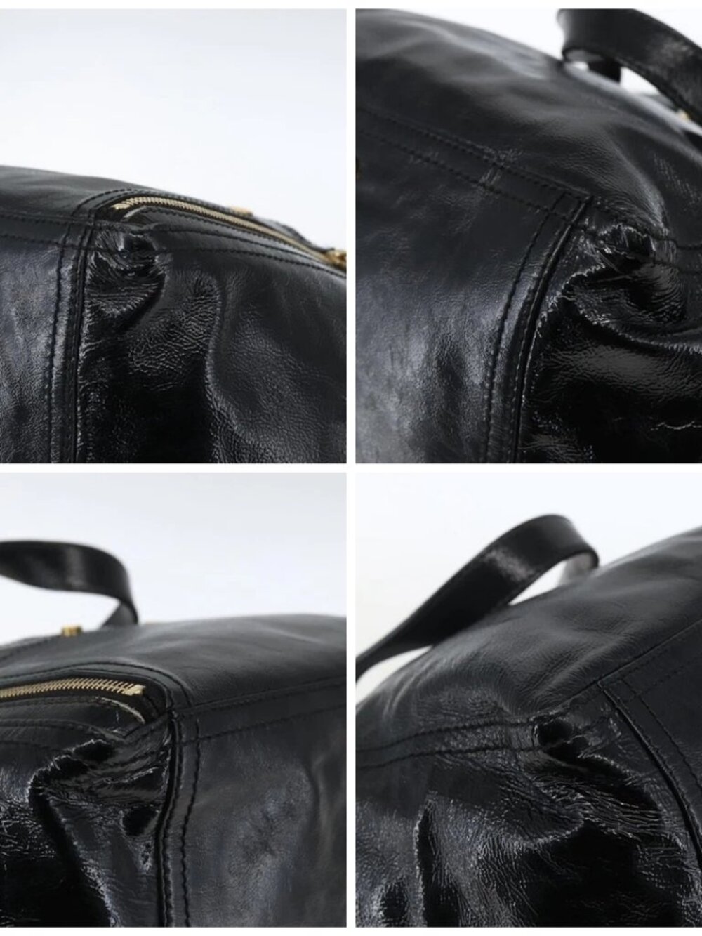 SAINT LAURENT Tote Bag Patent leather Black Gold - Picture 16 of 16